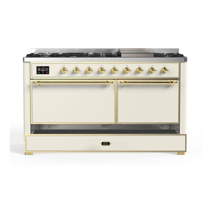 ILVE Majestic II Series 60 Inch Dual Fuel Freestanding Range Gas/Propane (UM15FDQNS3)