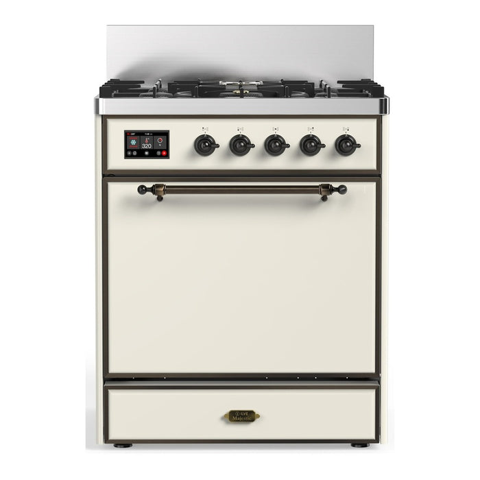 ILVE Majestic III 30" Dual Fuel Range 5 Burners, Solid Door (UM30QNR3)
