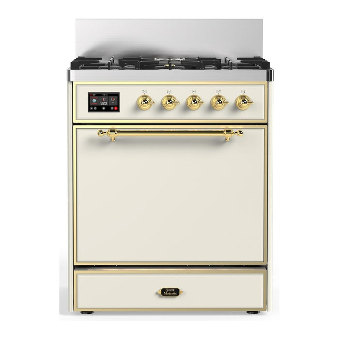 ILVE Majestic III 30" Dual Fuel Range 5 Burners, Solid Door (UM30QNR3)