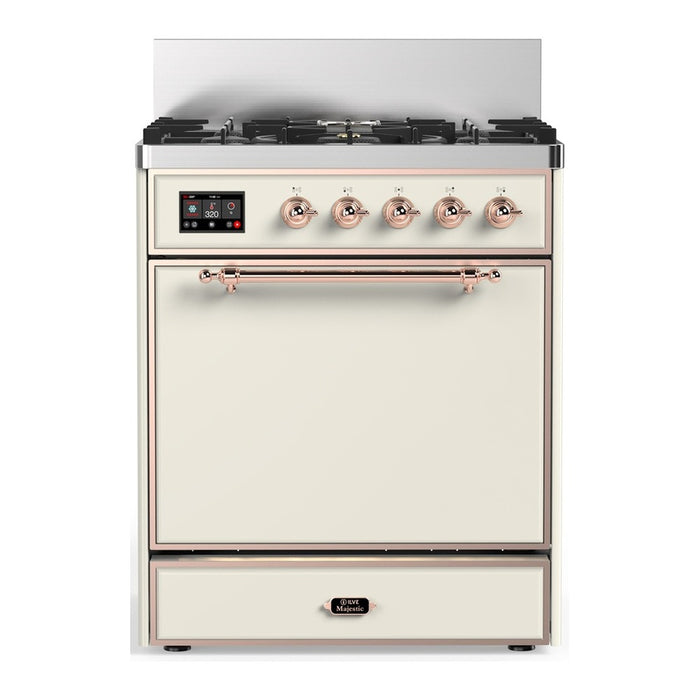 ILVE Majestic III 30" Dual Fuel Range 5 Burners, Solid Door (UM30QNR3)