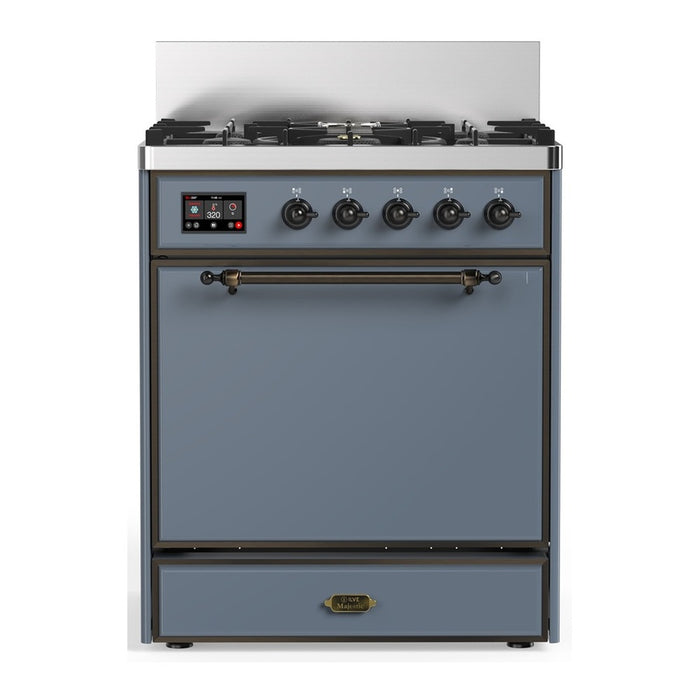 ILVE Majestic III 30" Dual Fuel Range 5 Burners, Solid Door (UM30QNR3)