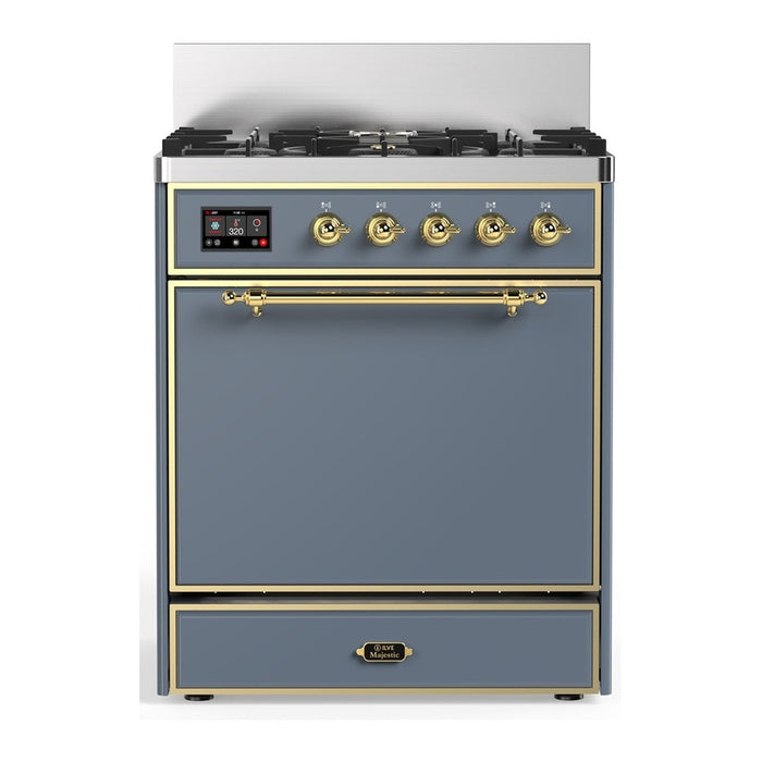 ILVE Majestic III 30" Dual Fuel Range 5 Burners, Solid Door (UM30QNR3)