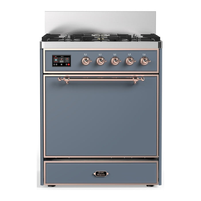 ILVE Majestic III 30" Dual Fuel Range 5 Burners, Solid Door (UM30QNR3)