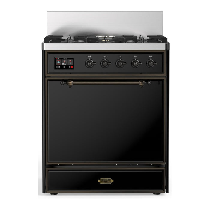 ILVE Majestic III 30" Dual Fuel Range 5 Burners, Solid Door (UM30QNR3)
