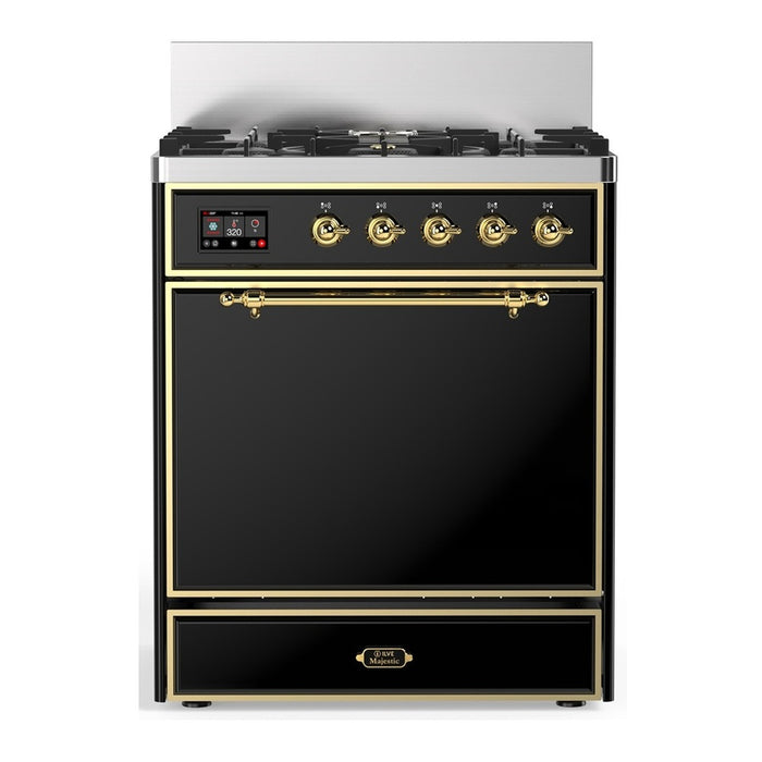 ILVE Majestic III 30" Dual Fuel Range 5 Burners, Solid Door (UM30QNR3)
