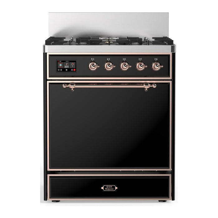 ILVE Majestic III 30" Dual Fuel Range 5 Burners, Solid Door (UM30QNR3)