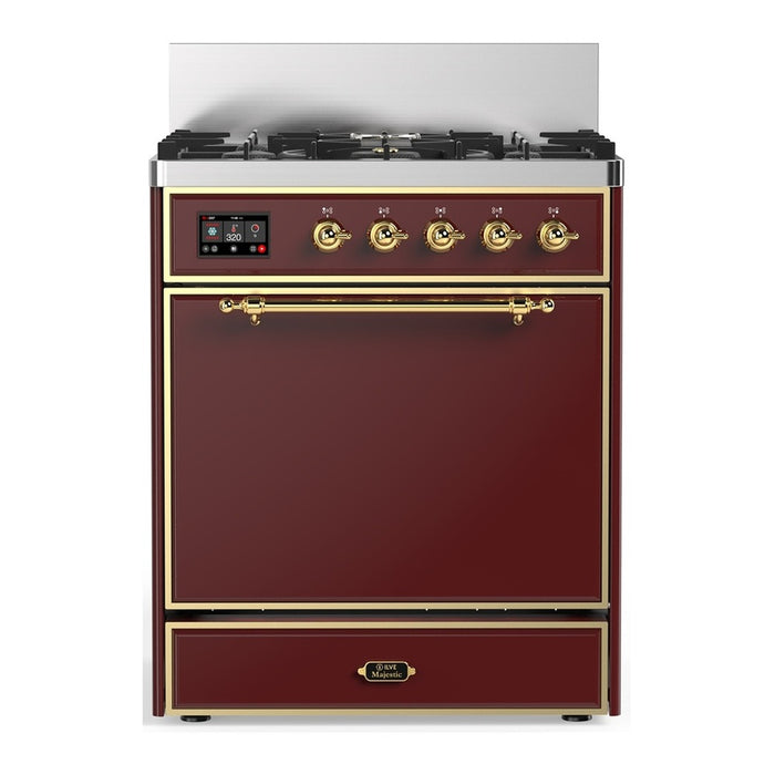 ILVE Majestic III 30" Dual Fuel Range 5 Burners, Solid Door (UM30QNR3)