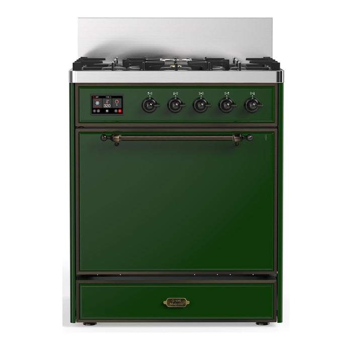 ILVE Majestic III 30" Dual Fuel Range 5 Burners, Solid Door (UM30QNR3)