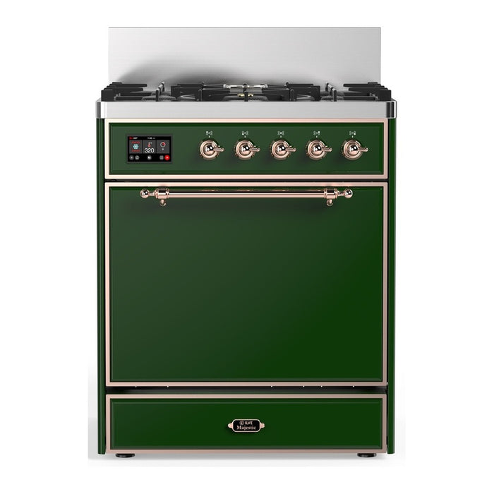 ILVE Majestic III 30" Dual Fuel Range 5 Burners, Solid Door (UM30QNR3)