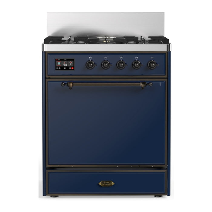 ILVE Majestic III 30" Dual Fuel Range 5 Burners, Solid Door (UM30QNR3)