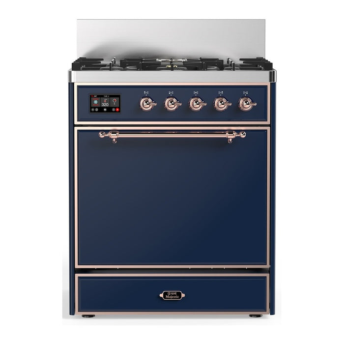 ILVE Majestic III 30" Dual Fuel Range 5 Burners, Solid Door (UM30QNR3)
