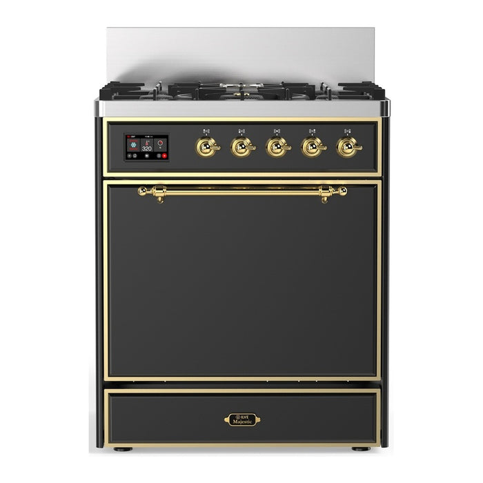 ILVE Majestic III 30" Dual Fuel Range 5 Burners, Solid Door (UM30QNR3)