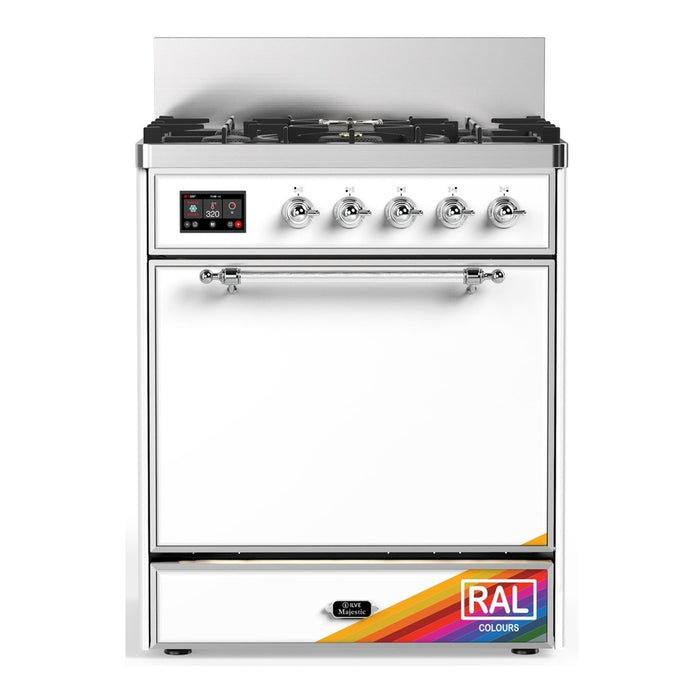 ILVE Majestic III 30" Dual Fuel Range 5 Burners, Solid Door (UM30QNR3)
