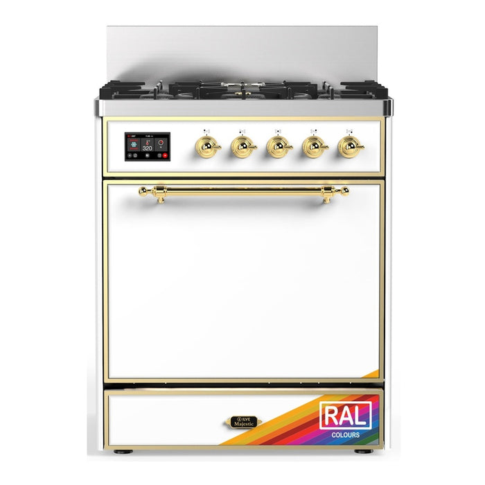 ILVE Majestic III 30" Dual Fuel Range 5 Burners, Solid Door (UM30QNR3)