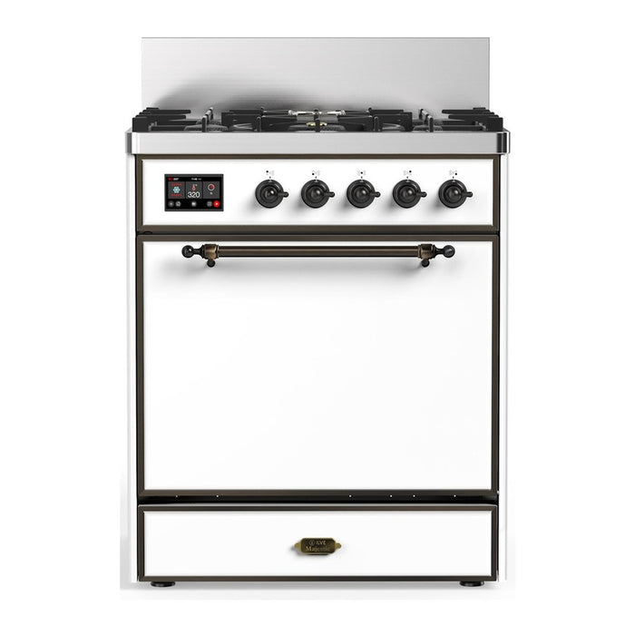 ILVE Majestic III 30" Dual Fuel Range 5 Burners, Solid Door (UM30QNR3)