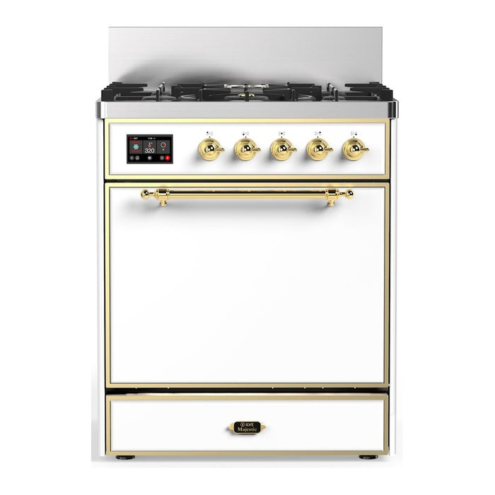 ILVE Majestic III 30" Dual Fuel Range 5 Burners, Solid Door (UM30QNR3)