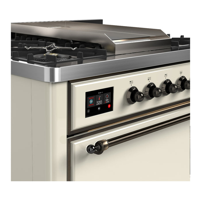 ILVE Majestic III 36" Dual Fuel Range – 6 Burners + Griddle, Solid Door(UM36FQNR3)