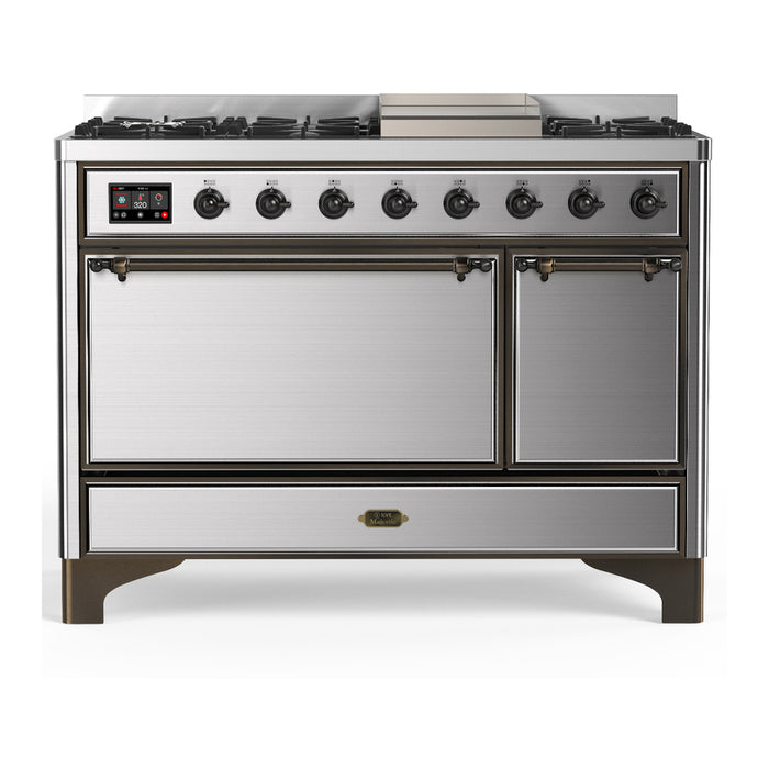 ILVE Majestic III 48" Dual Fuel Range – Solid Door (UM48FQNR3)