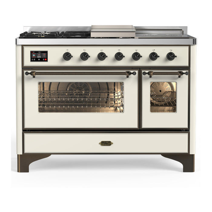 ILVE Majestic III 48" Dual Fuel Range – French Top (UM48FSNR3)