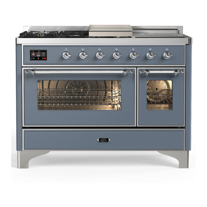 ILVE Majestic III 48" Dual Fuel Range – French Top (UM48FSNR3)