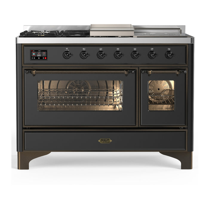 ILVE Majestic III 48" Dual Fuel Range – French Top (UM48FSNR3)