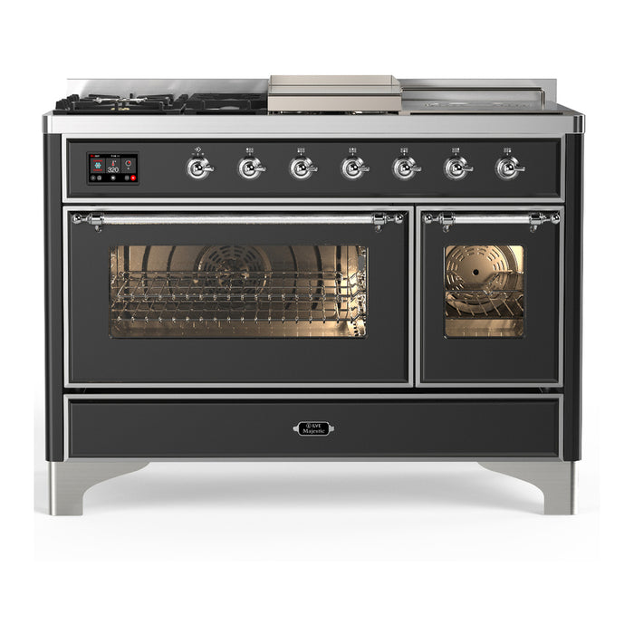 ILVE Majestic III 48" Dual Fuel Range – French Top (UM48FSNR3)
