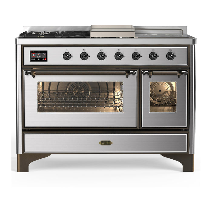 ILVE Majestic III 48" Dual Fuel Range – French Top (UM48FSNR3)