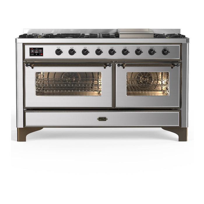 ILVE Majestic III 60" Dual Fuel Range 9 Burners (UM60FNR3)