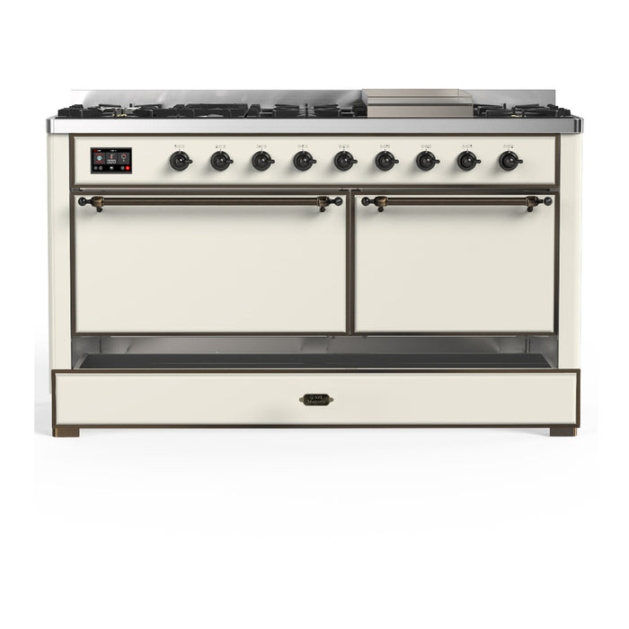 ILVE Majestic III 60" Dual Fuel Range – 9 Burners + Griddle (UM60FQNR3)
