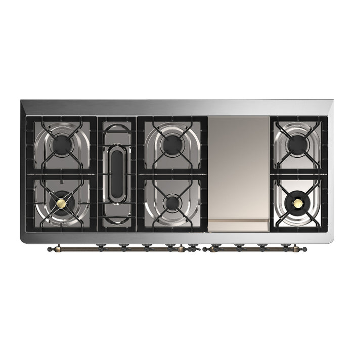 ILVE Majestic III 60" Dual Fuel Range – 9 Burners + Griddle (UM60FQNR3)