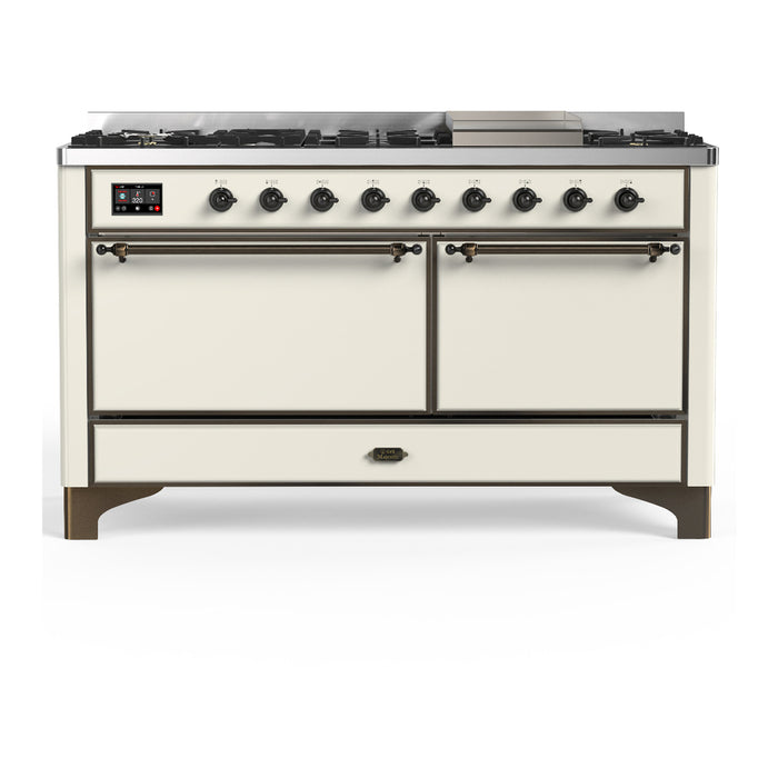 ILVE Majestic III 60" Dual Fuel Range – 9 Burners + Griddle (UM60FQNR3)