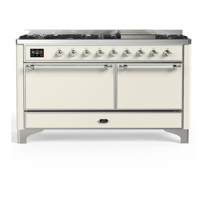 ILVE Majestic III 60" Dual Fuel Range – 9 Burners + Griddle (UM60FQNR3)