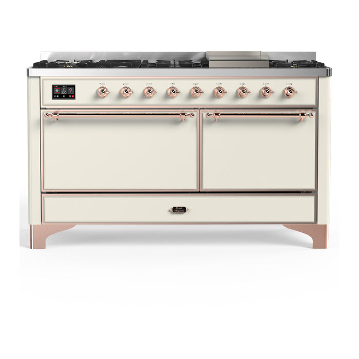 ILVE Majestic III 60" Dual Fuel Range – 9 Burners + Griddle (UM60FQNR3)