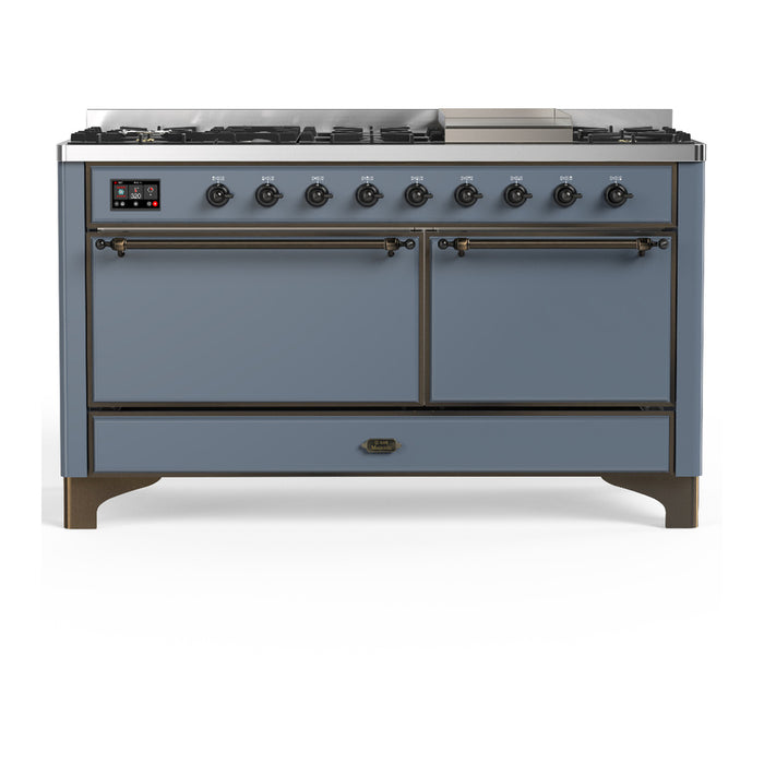 ILVE Majestic III 60" Dual Fuel Range – 9 Burners + Griddle (UM60FQNR3)