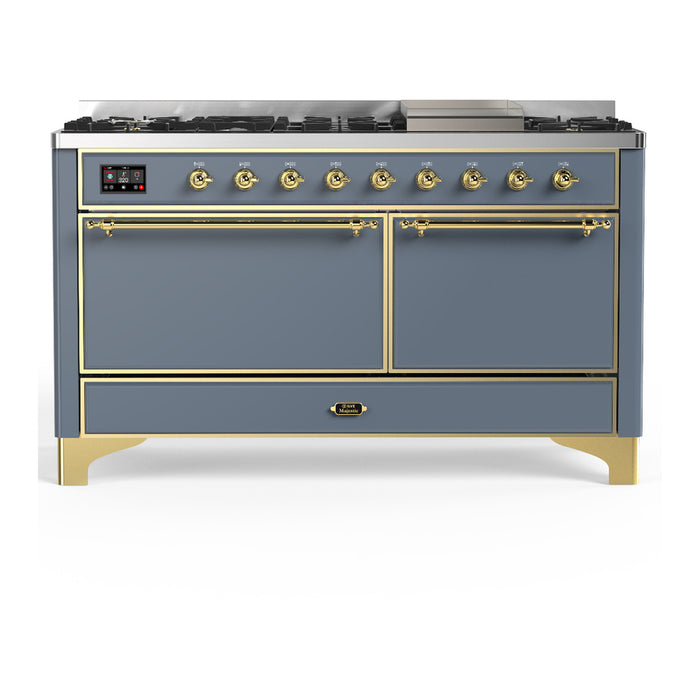 ILVE Majestic III 60" Dual Fuel Range – 9 Burners + Griddle (UM60FQNR3)