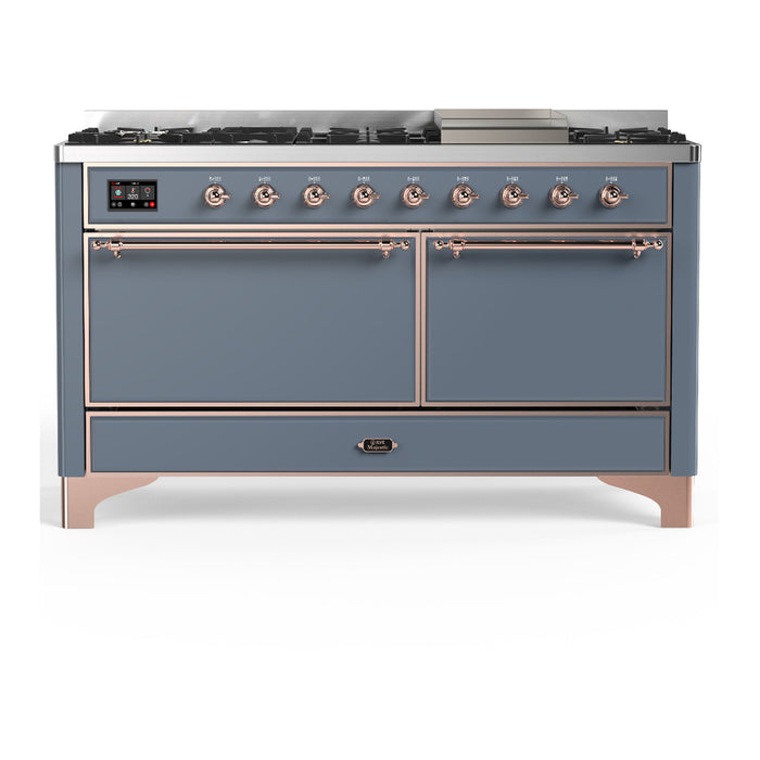 ILVE Majestic III 60" Dual Fuel Range – 9 Burners + Griddle (UM60FQNR3)