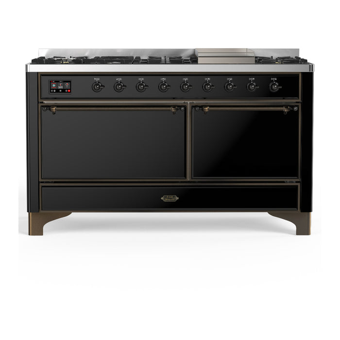 ILVE Majestic III 60" Dual Fuel Range – 9 Burners + Griddle (UM60FQNR3)
