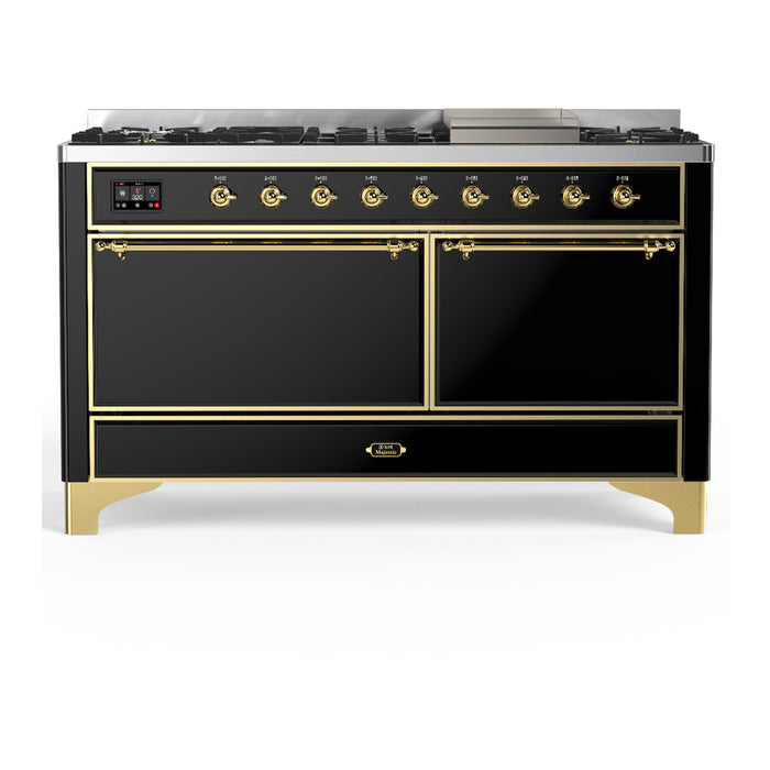 ILVE Majestic III 60" Dual Fuel Range – 9 Burners + Griddle (UM60FQNR3)