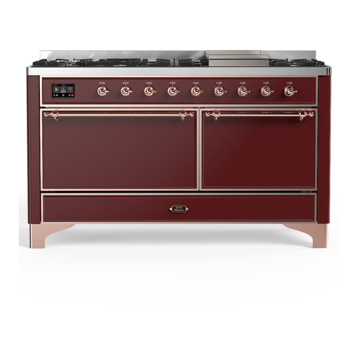 ILVE Majestic III 60" Dual Fuel Range – 9 Burners + Griddle (UM60FQNR3)