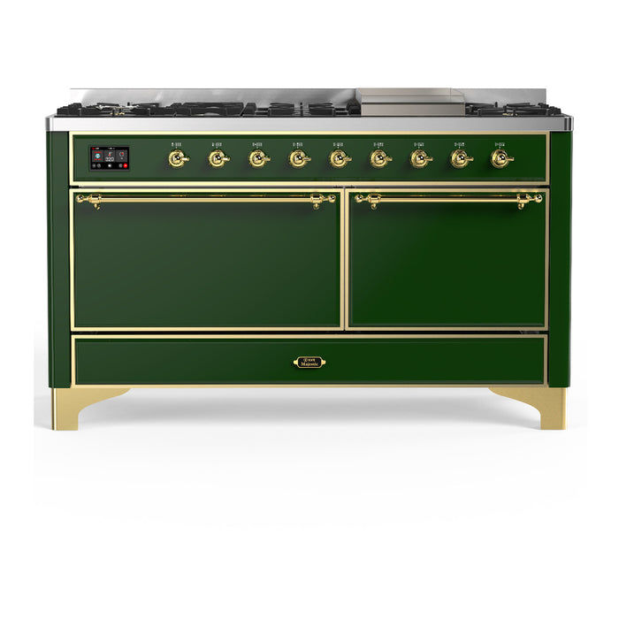 ILVE Majestic III 60" Dual Fuel Range – 9 Burners + Griddle (UM60FQNR3)