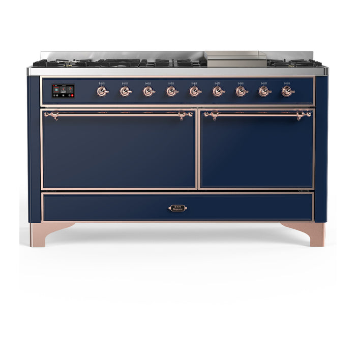 ILVE Majestic III 60" Dual Fuel Range – 9 Burners + Griddle (UM60FQNR3)