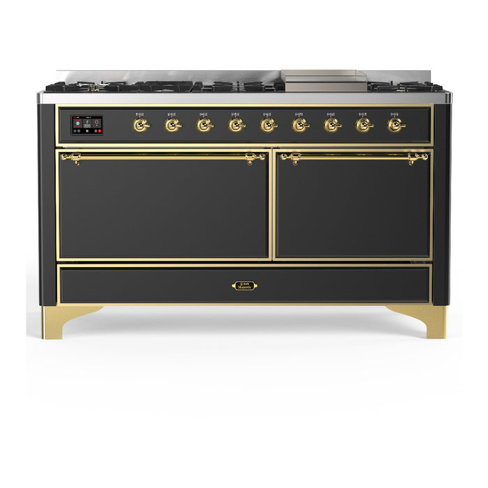 ILVE Majestic III 60" Dual Fuel Range – 9 Burners + Griddle (UM60FQNR3)