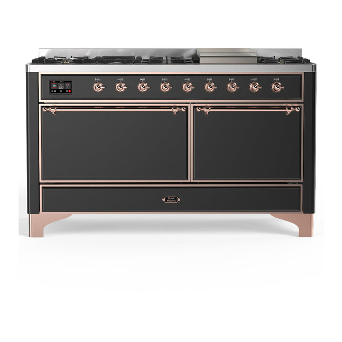 ILVE Majestic III 60" Dual Fuel Range – 9 Burners + Griddle (UM60FQNR3)