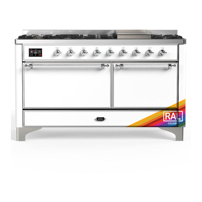 ILVE Majestic III 60" Dual Fuel Range – 9 Burners + Griddle (UM60FQNR3)