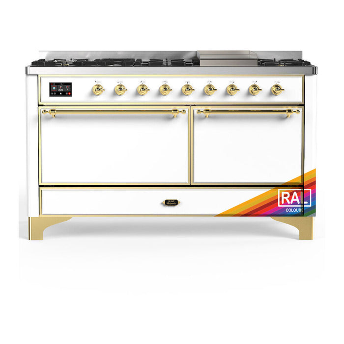 ILVE Majestic III 60" Dual Fuel Range – 9 Burners + Griddle (UM60FQNR3)