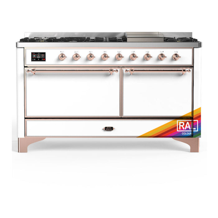 ILVE Majestic III 60" Dual Fuel Range – 9 Burners + Griddle (UM60FQNR3)