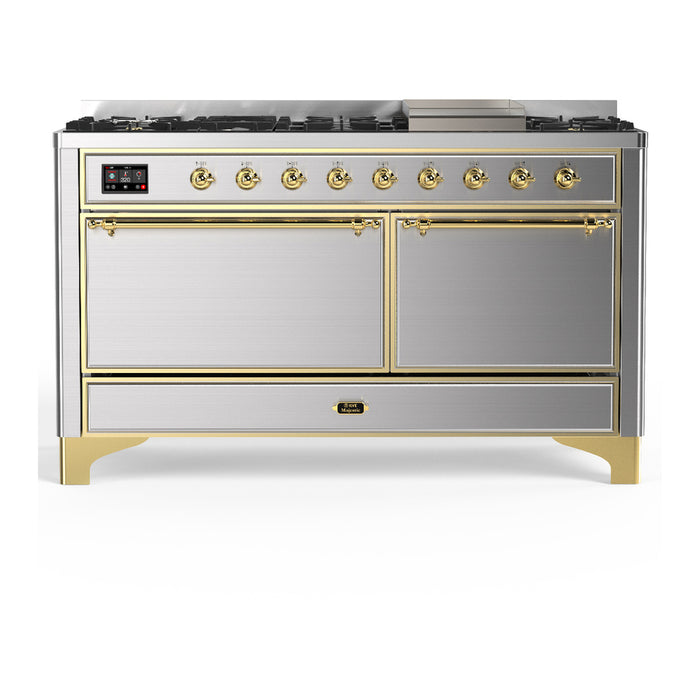 ILVE Majestic III 60" Dual Fuel Range – 9 Burners + Griddle (UM60FQNR3)