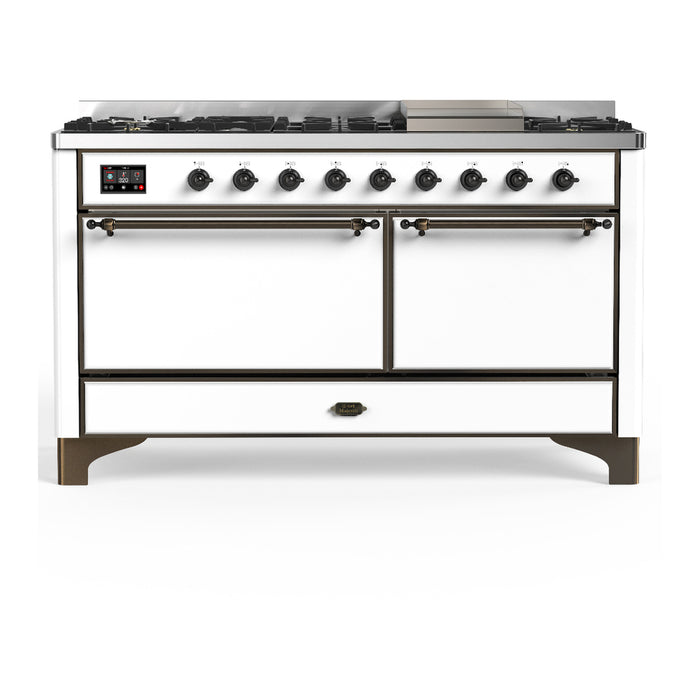 ILVE Majestic III 60" Dual Fuel Range – 9 Burners + Griddle (UM60FQNR3)