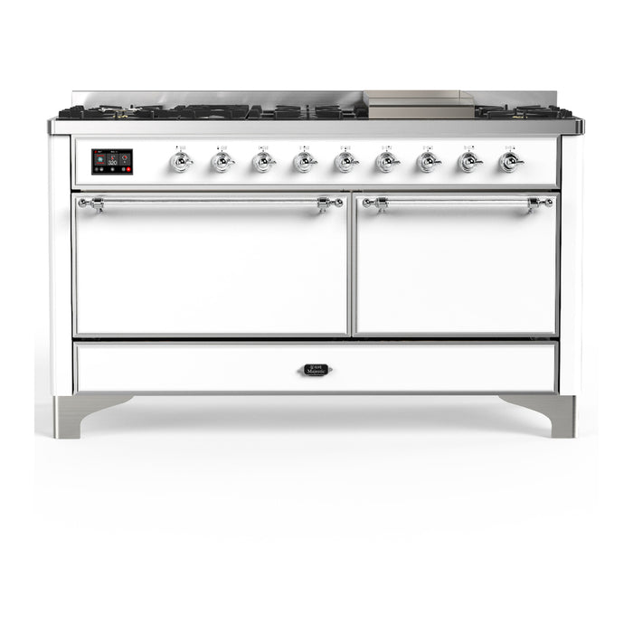 ILVE Majestic III 60" Dual Fuel Range – 9 Burners + Griddle (UM60FQNR3)