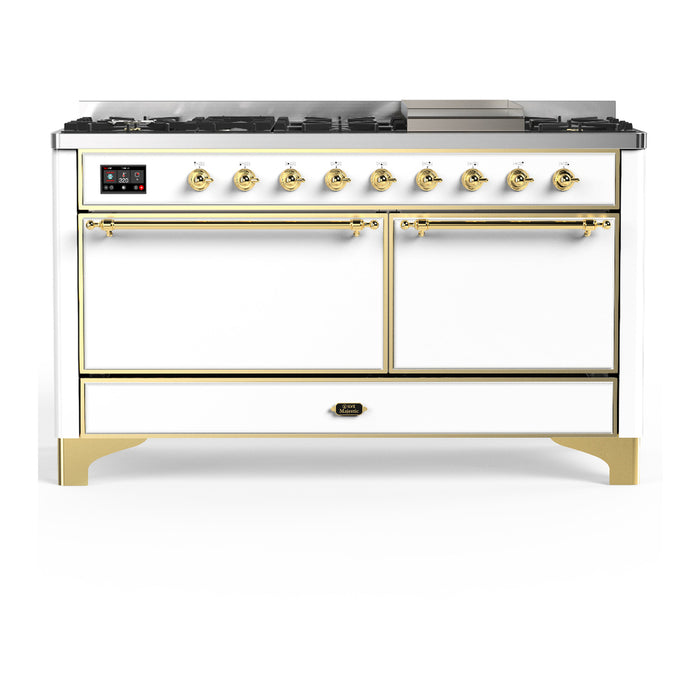 ILVE Majestic III 60" Dual Fuel Range – 9 Burners + Griddle (UM60FQNR3)